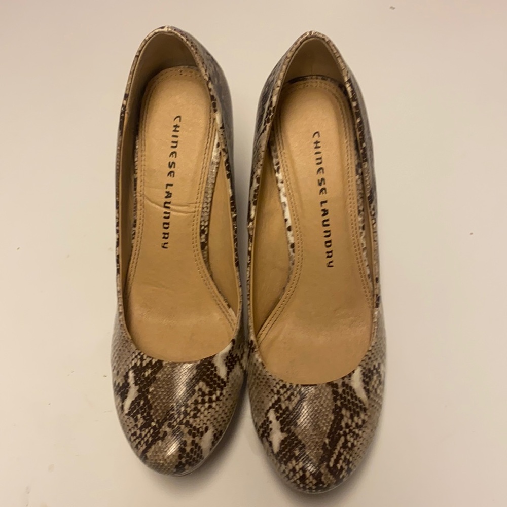 Snake skin print heels